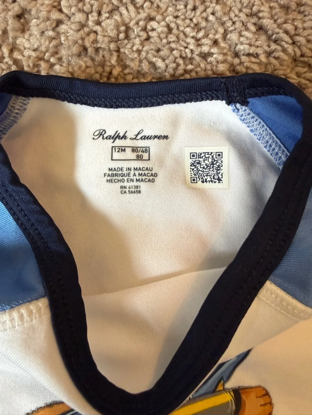 Polo Ralph Lauren boy's snorkel Polo Bear rash guard spf protection - Picture 3 of 7